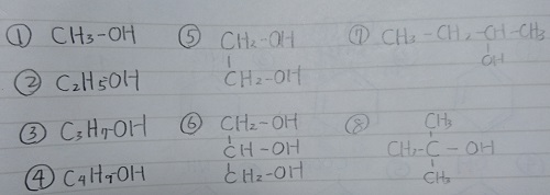 アルコール/物質名/構造式